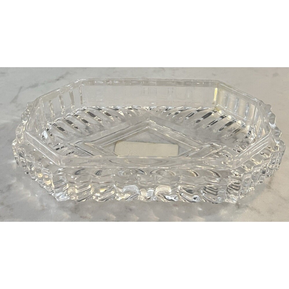 1970s Yugoslavia 24% Lead Crystal Ashtray Trinket Dish Vintage 5.5”